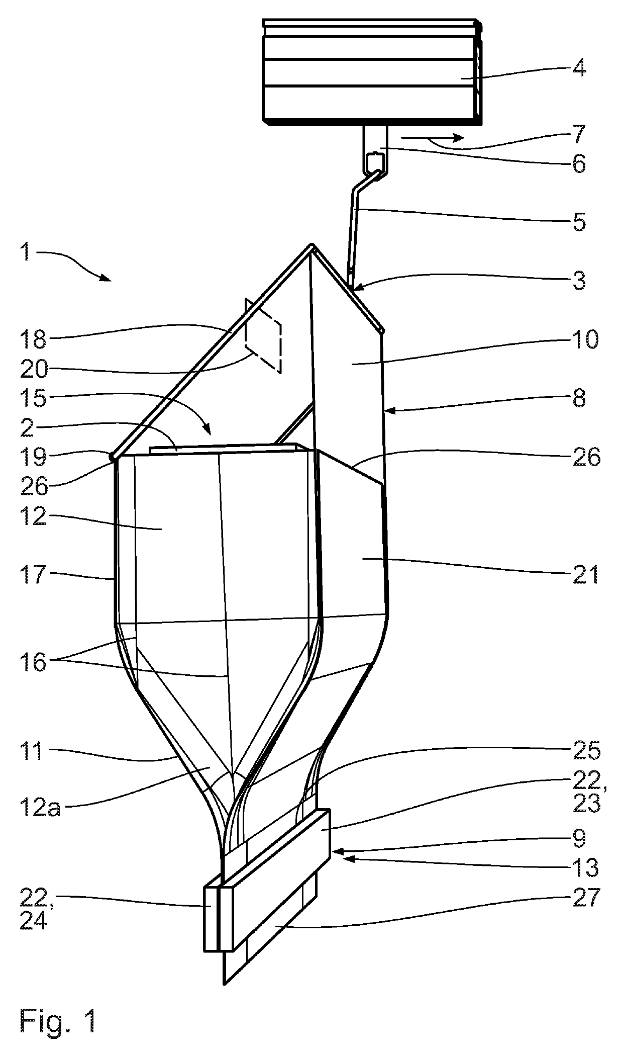 Carrying device for receiving goods