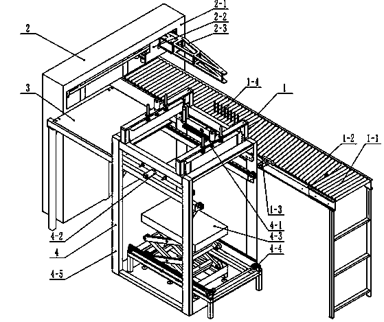 Mechanical calcium-plastic box stacking method and device