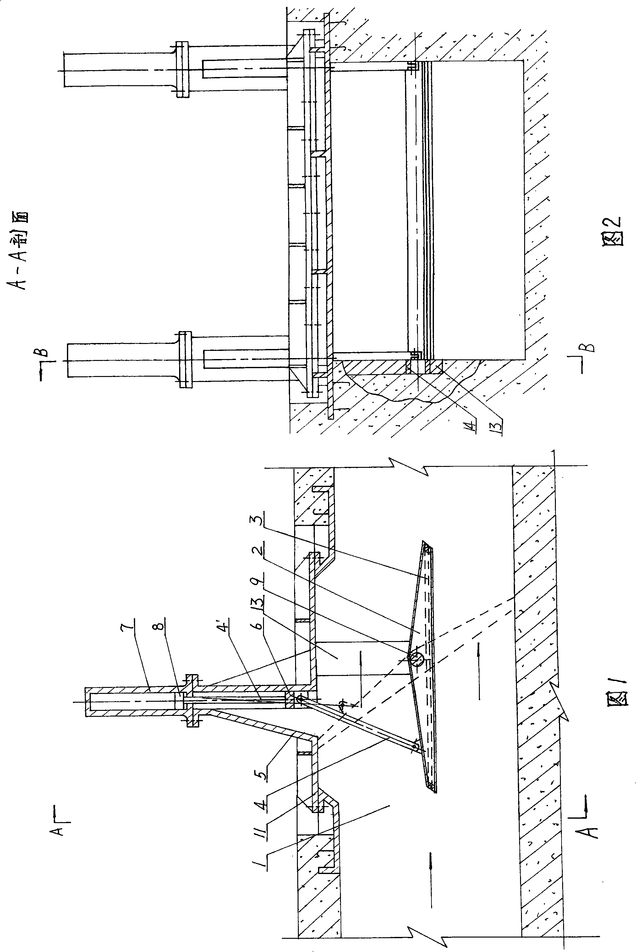 Transmission type sluice turning apparatus
