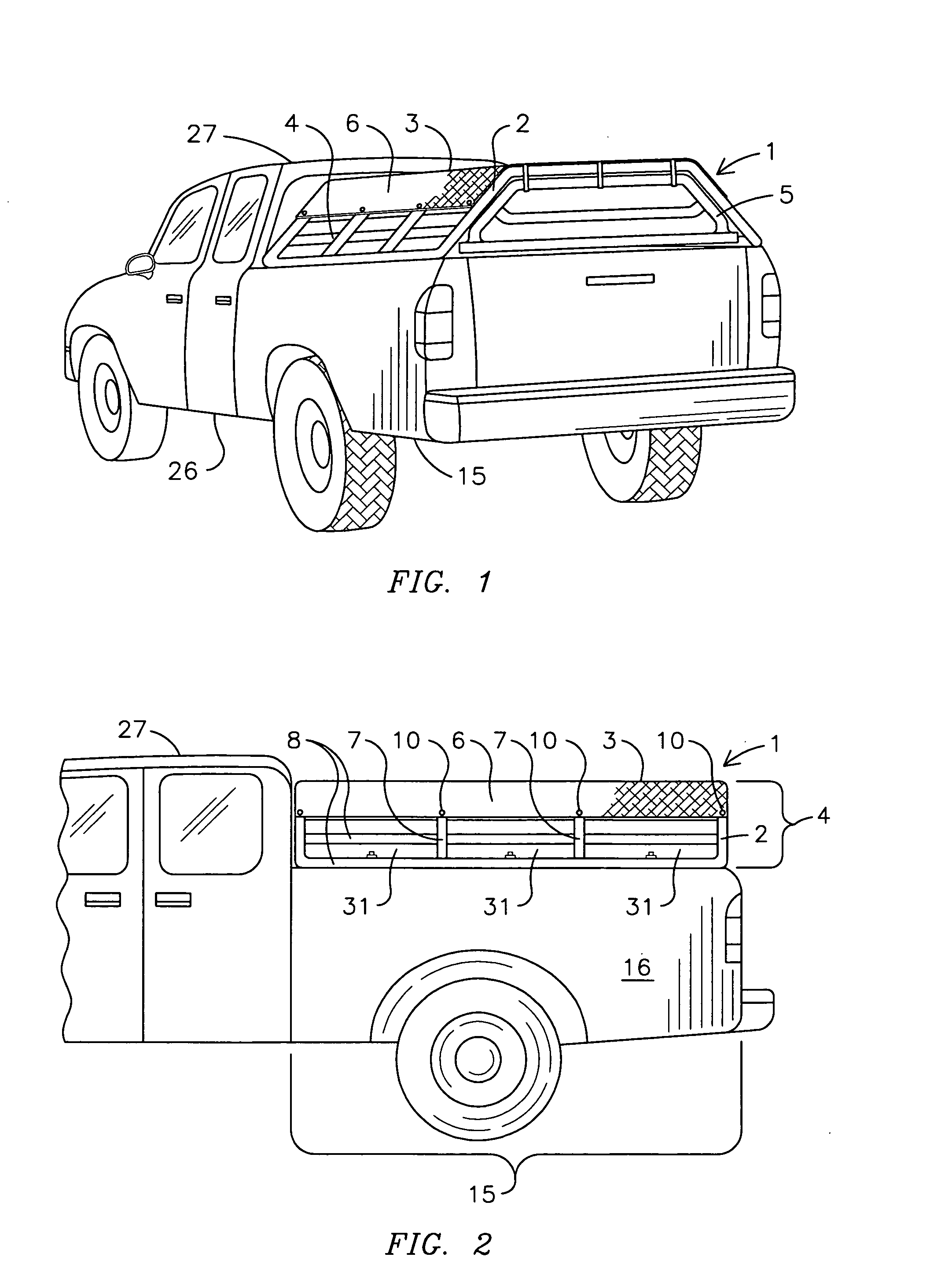 Truck bed animal enclosure device