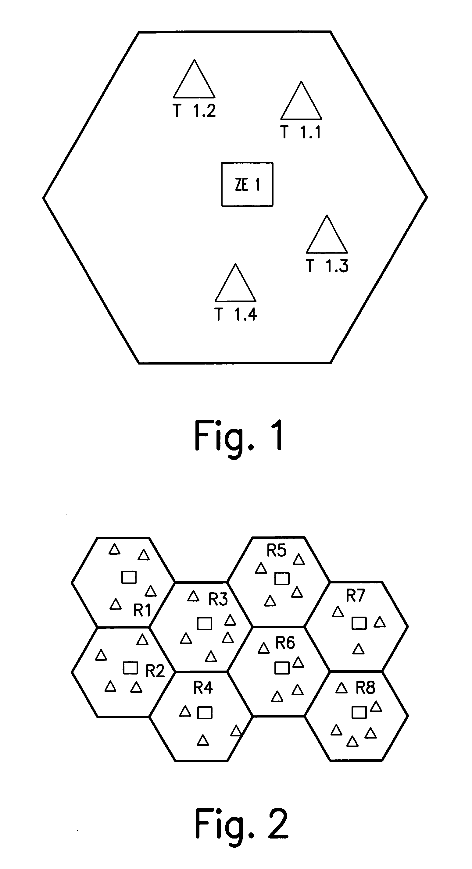 Radio method and device having a frame structure