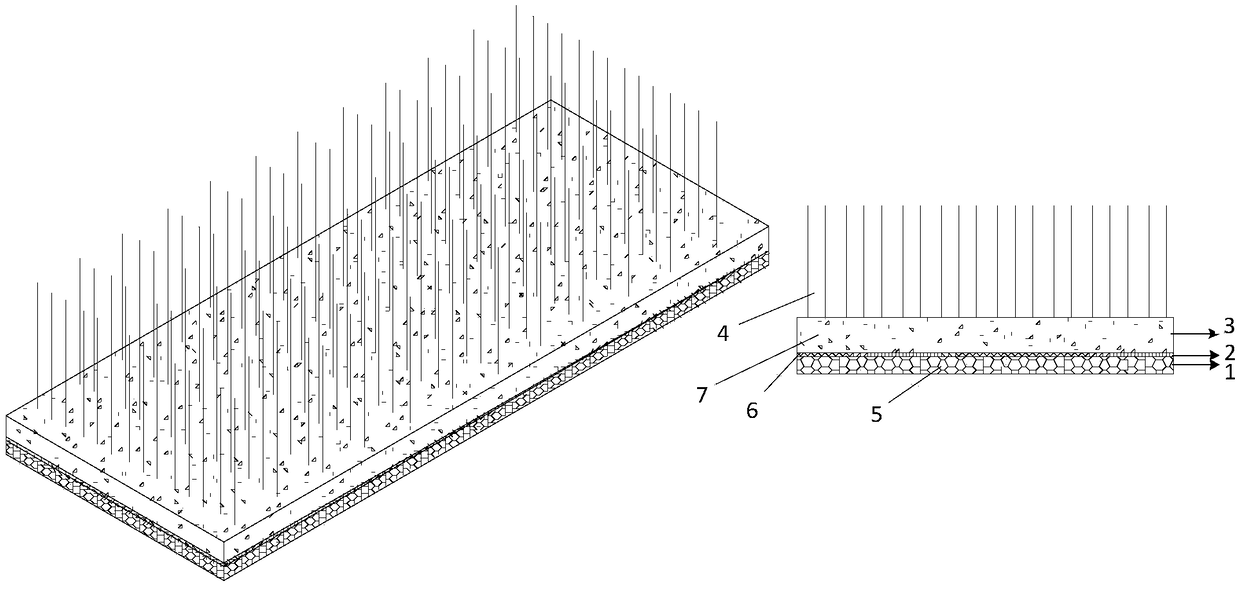 Prefabricated fiberboard and method for connecting prefabricated fiberboard with composite material profile
