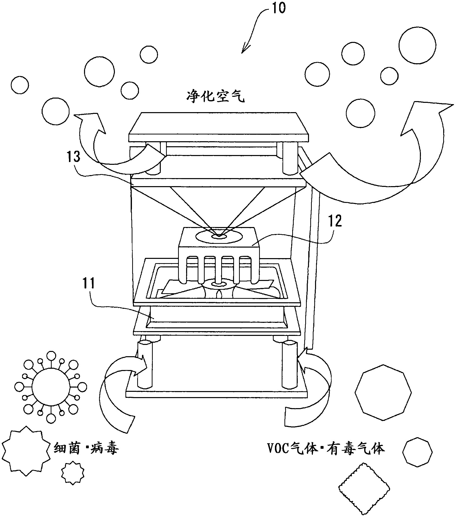 Fibrous filter and air purification device