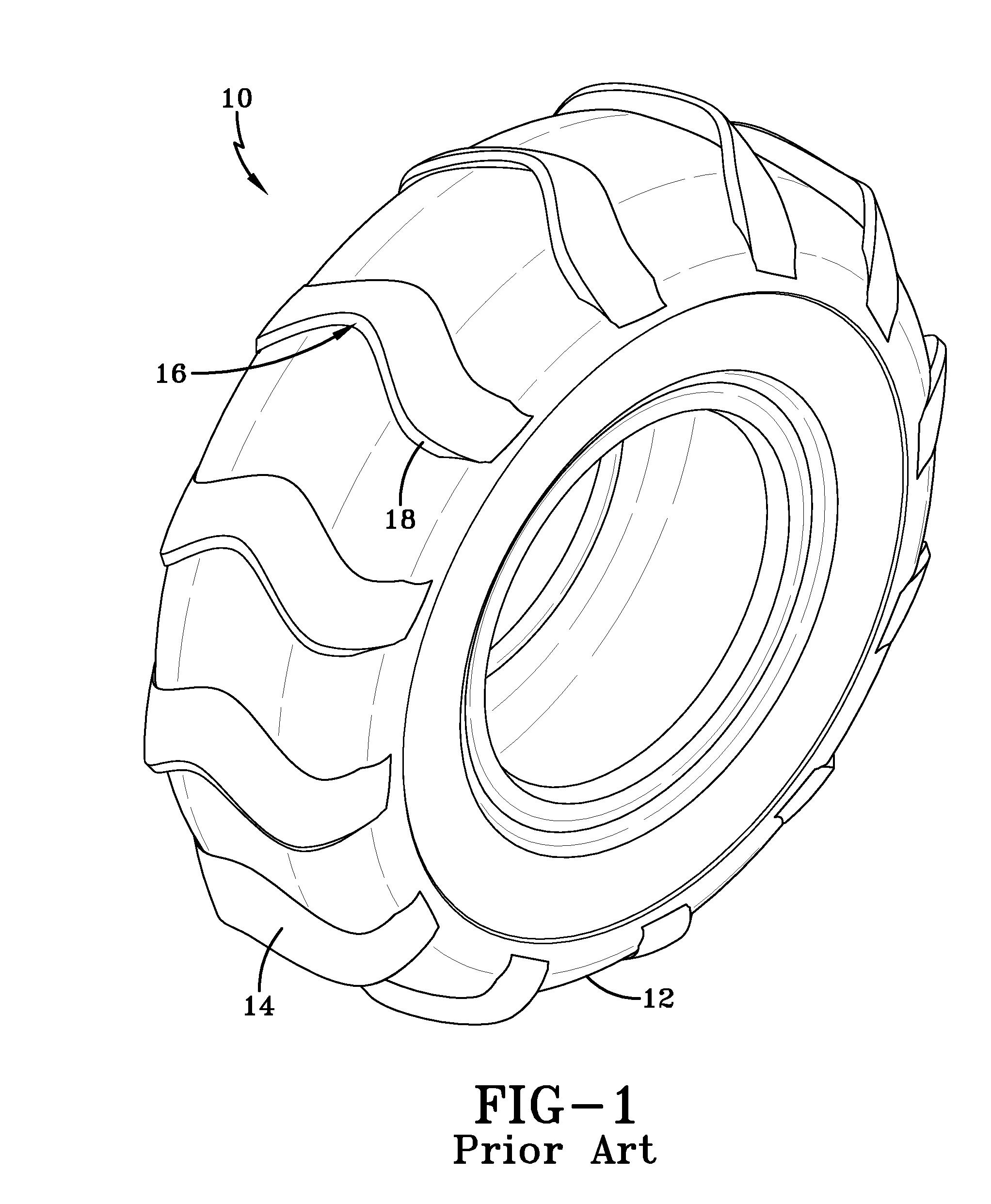 Traction tire tread for off-road vehicle