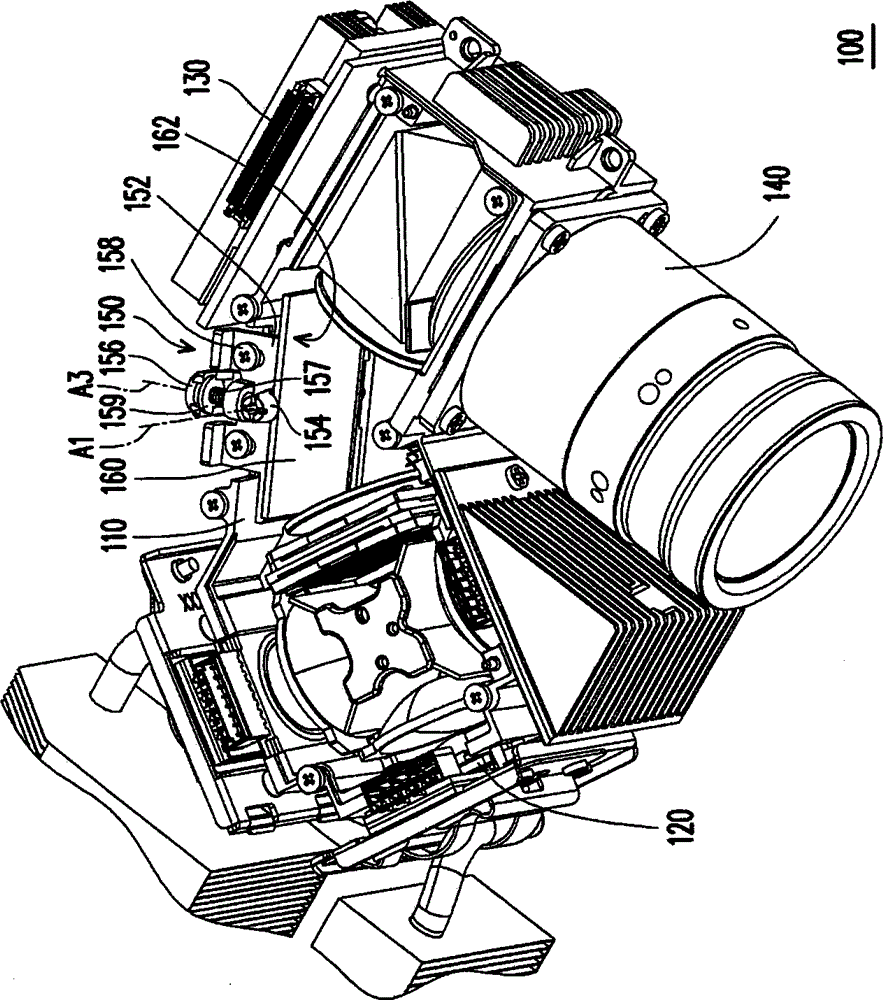 Optical element adjusting module, projecting device and method for adjusting optical element