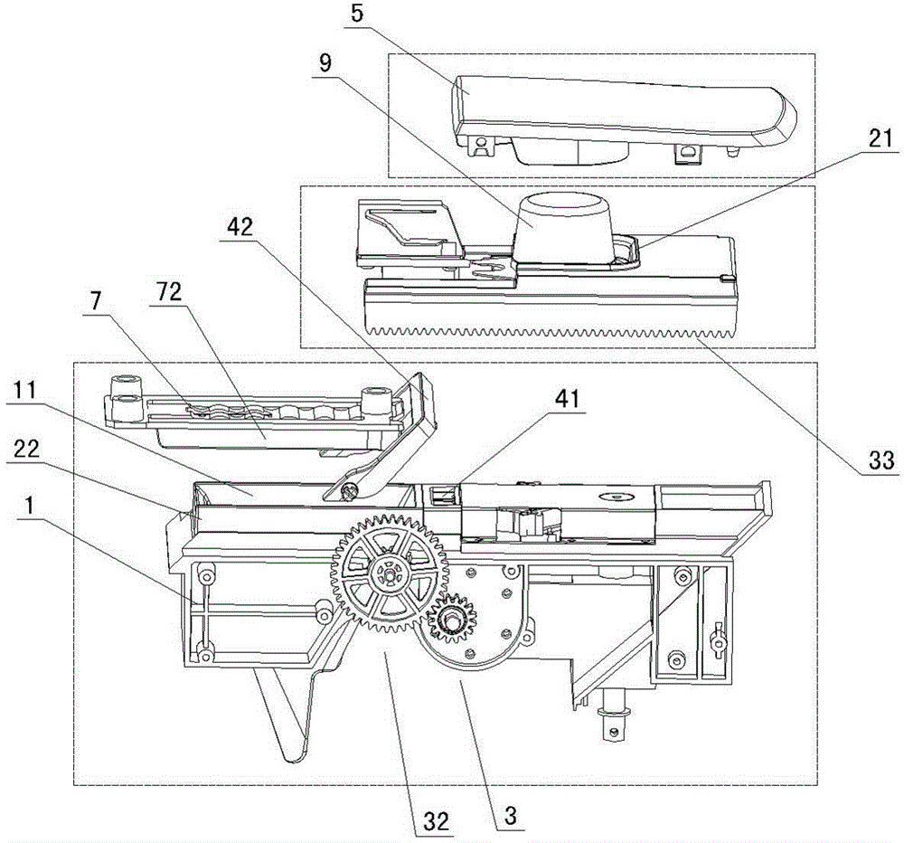 Full-automatic peeling and discharging device for capsule-type box and capsule-type box used by device