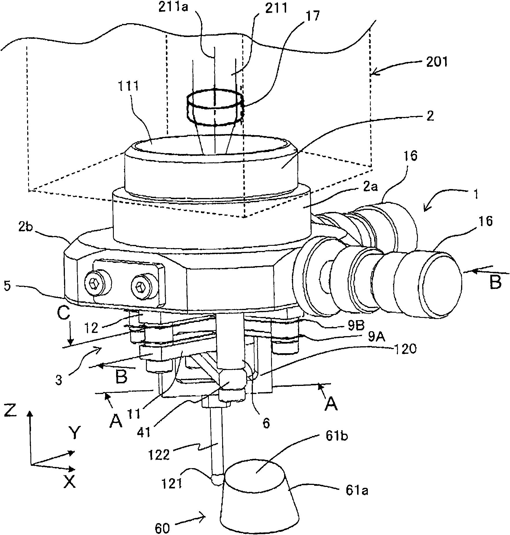 Probe for three-dimensional shape measuring apparatus and three-dimensional shape measuring apparatus