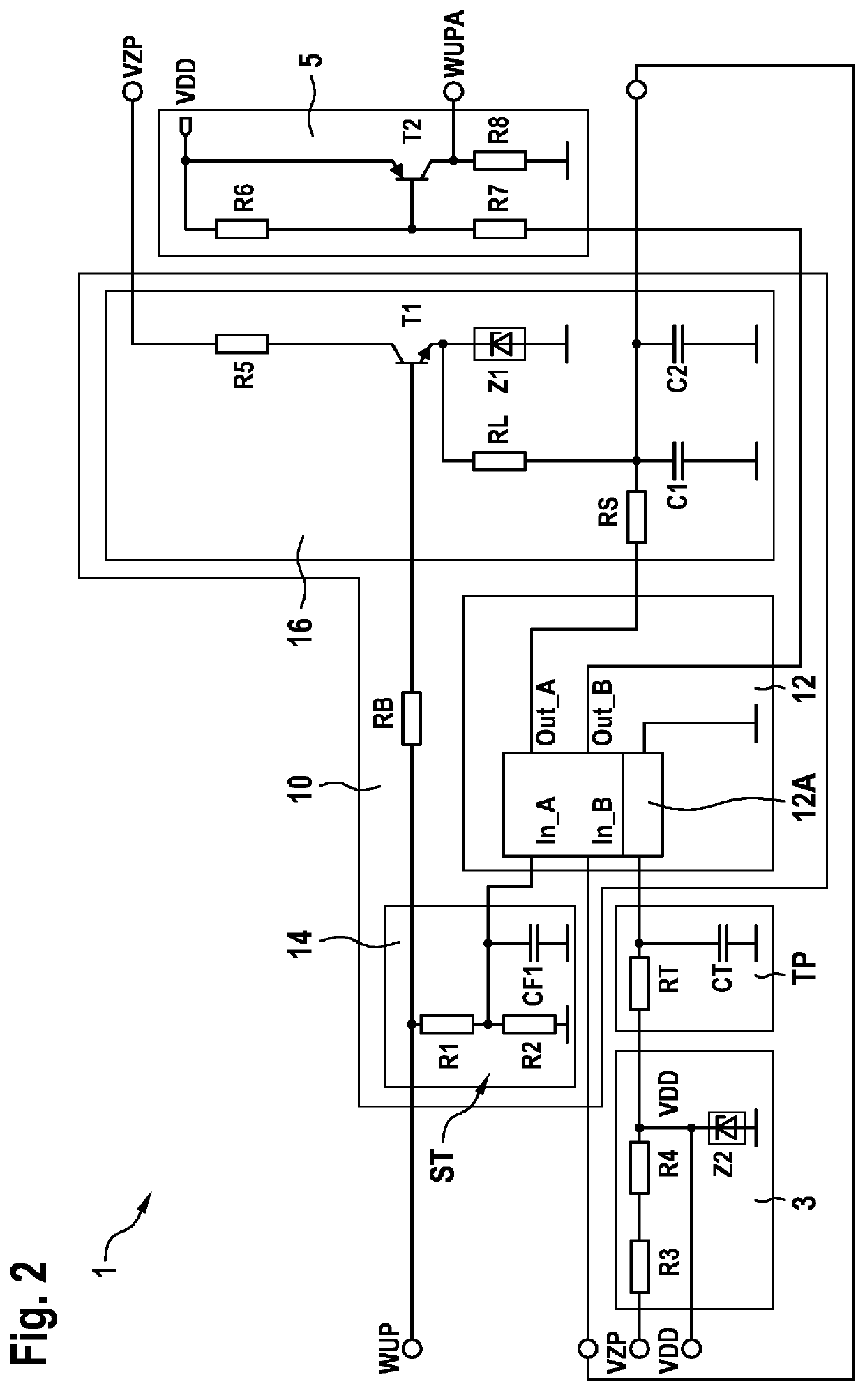 Circuit for processing a wake-up signal