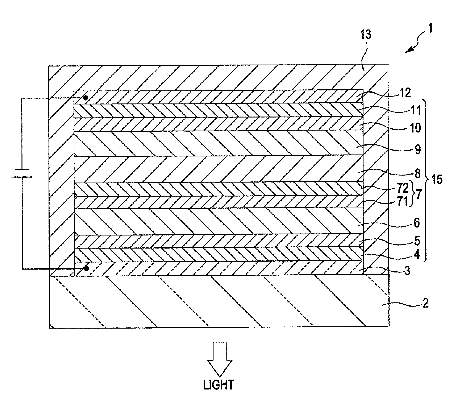 Light-emitting device, display, and electronic apparatus