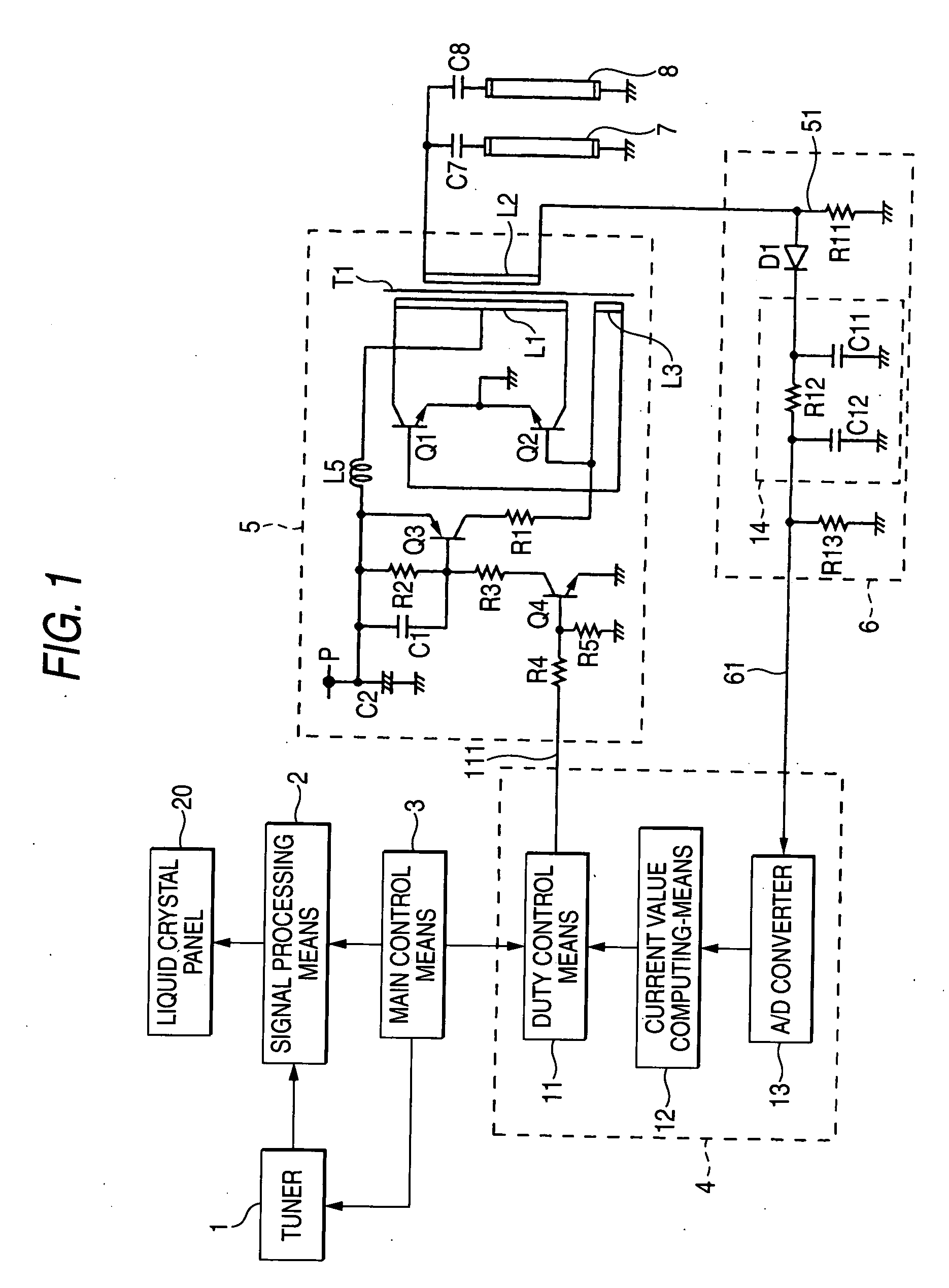 Television receiver and cold-cathode tube dimmer