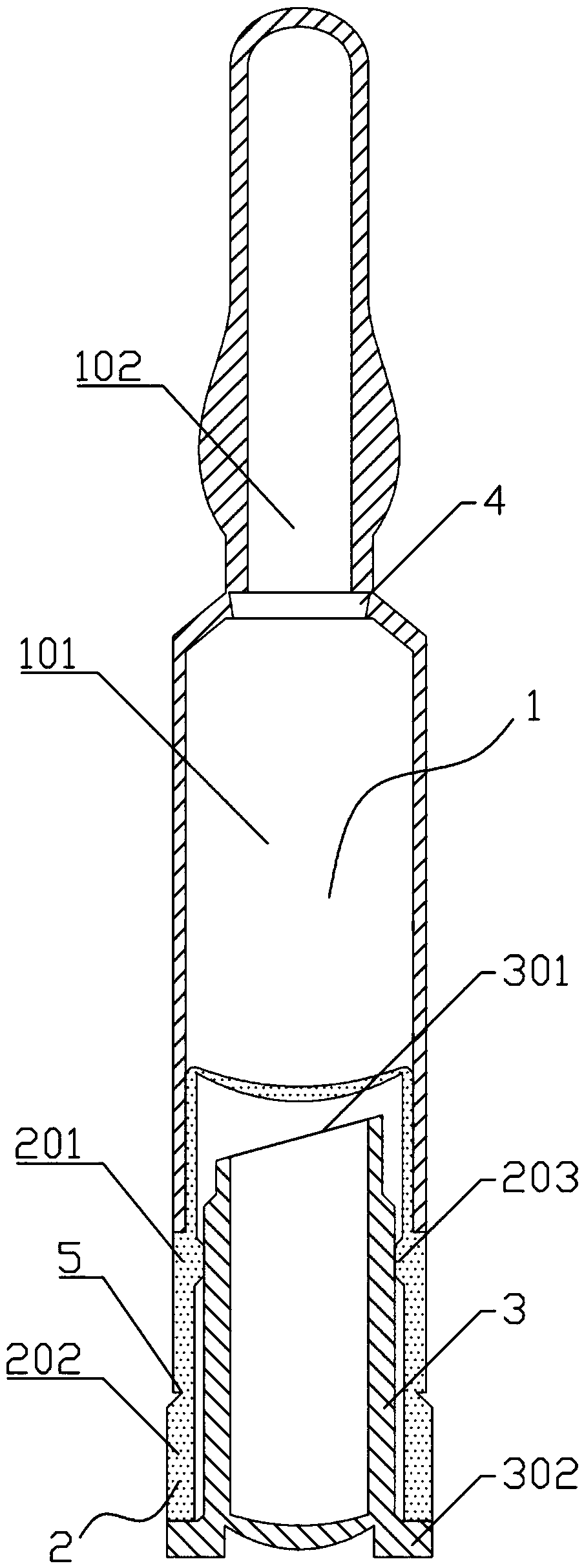 Push type timely mixing material body bottle and use method thereof