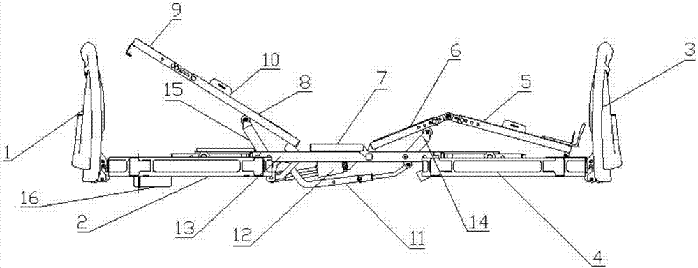 Spliced bed frame for electric nursing bed