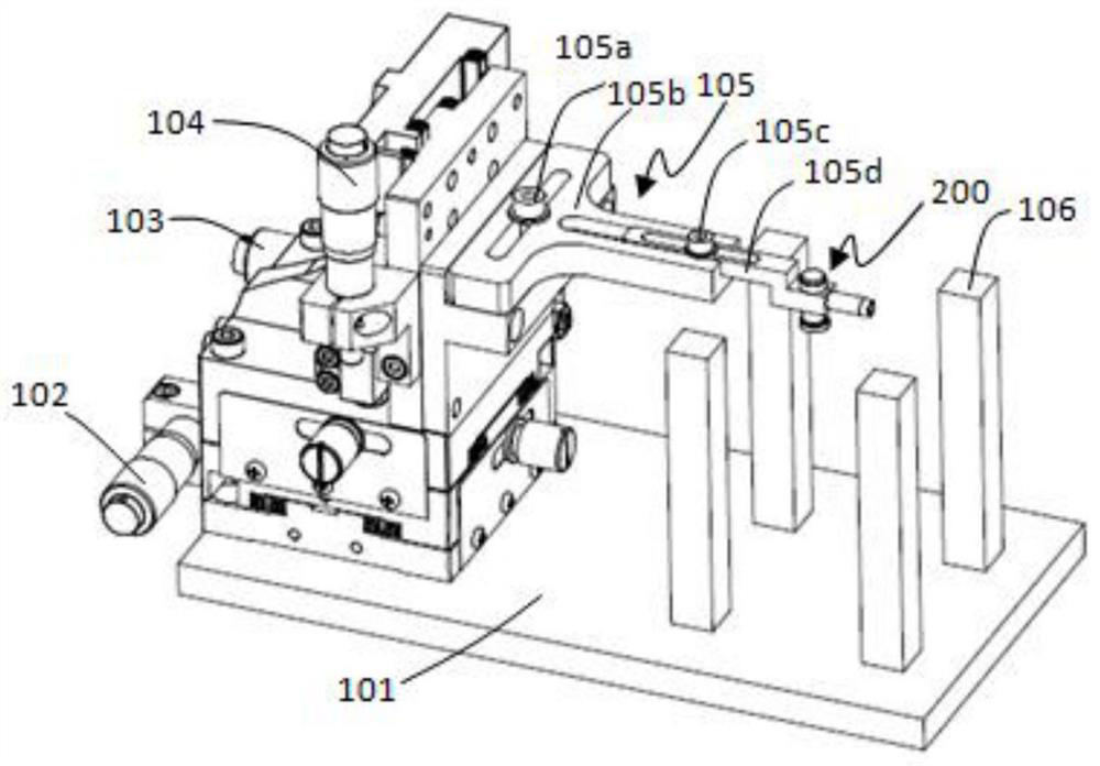 A multi-single-tube semiconductor laser coupling single-core optical fiber installation and adjustment device