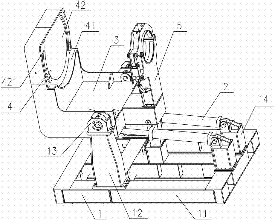 Turnover device used for main shaft of wind power generator