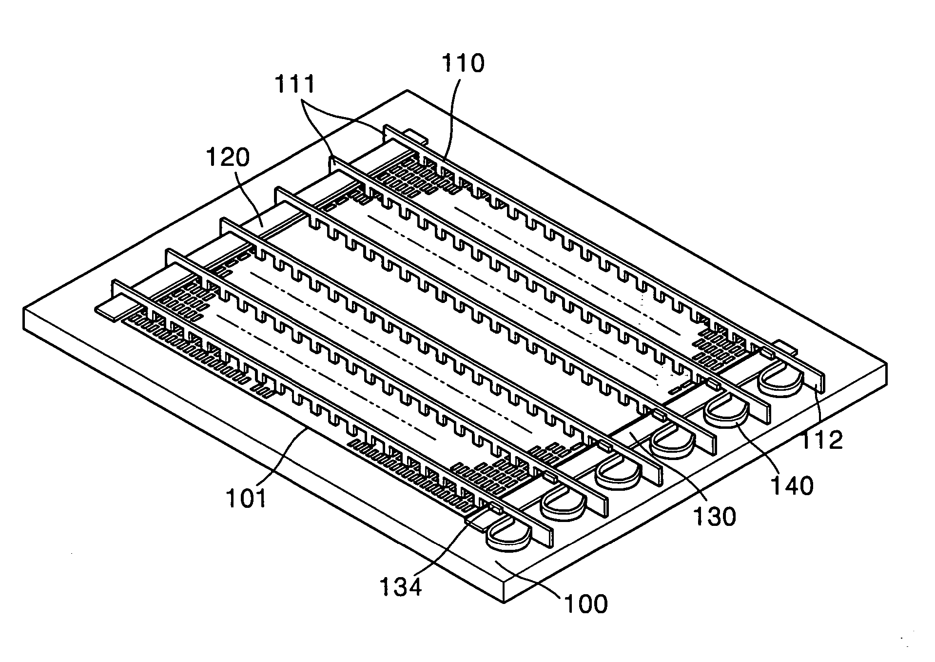 Supporting spacers of a flat display device