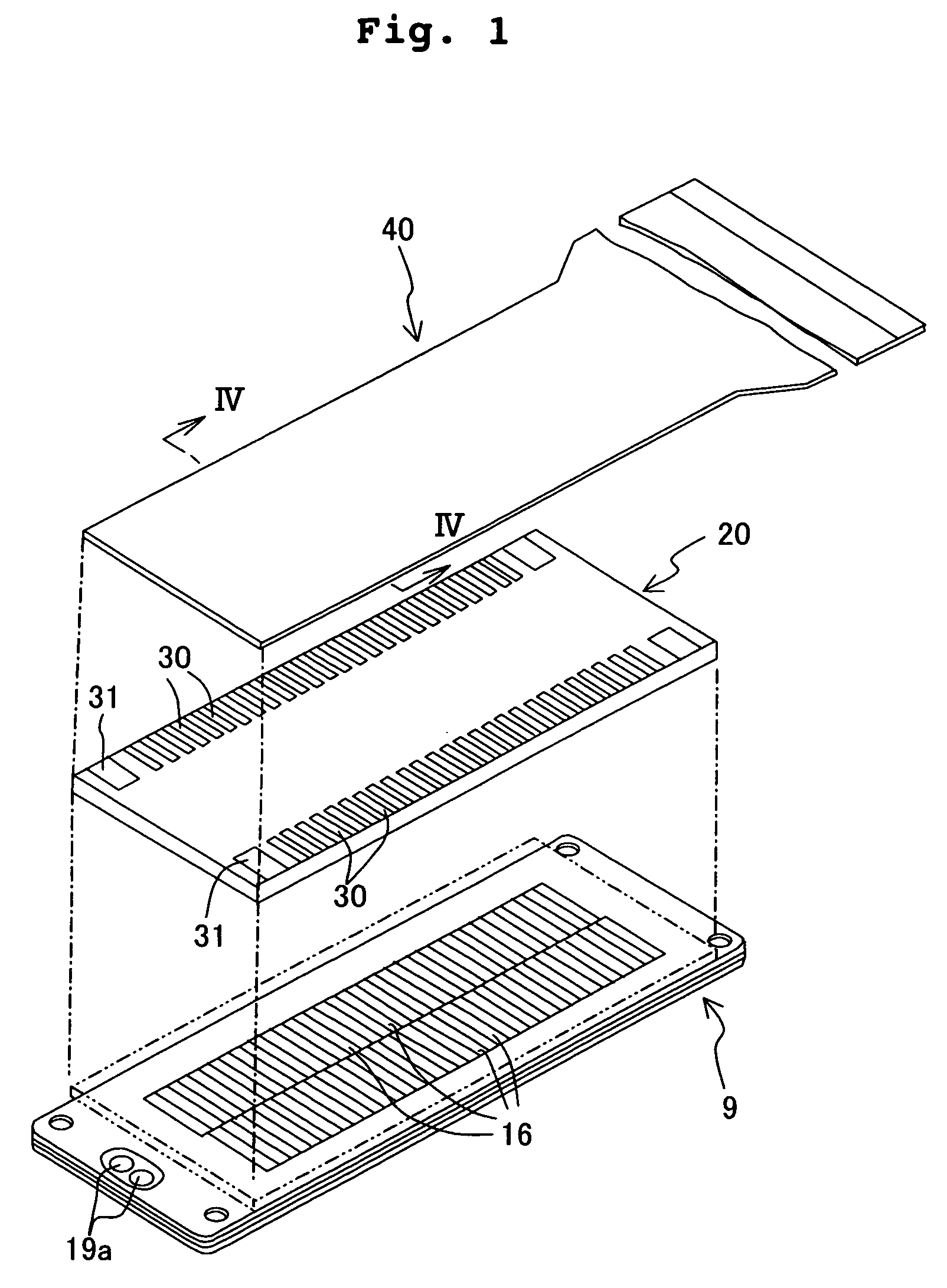 Thin plate stacked structure and ink-jet recording head provided with the same