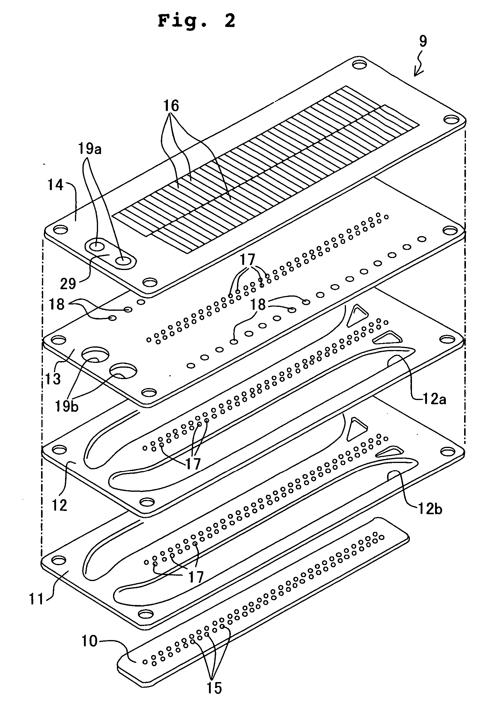 Thin plate stacked structure and ink-jet recording head provided with the same