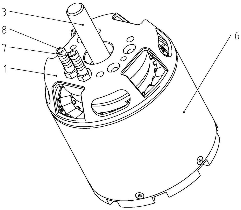 Water-cooled outer rotor motor