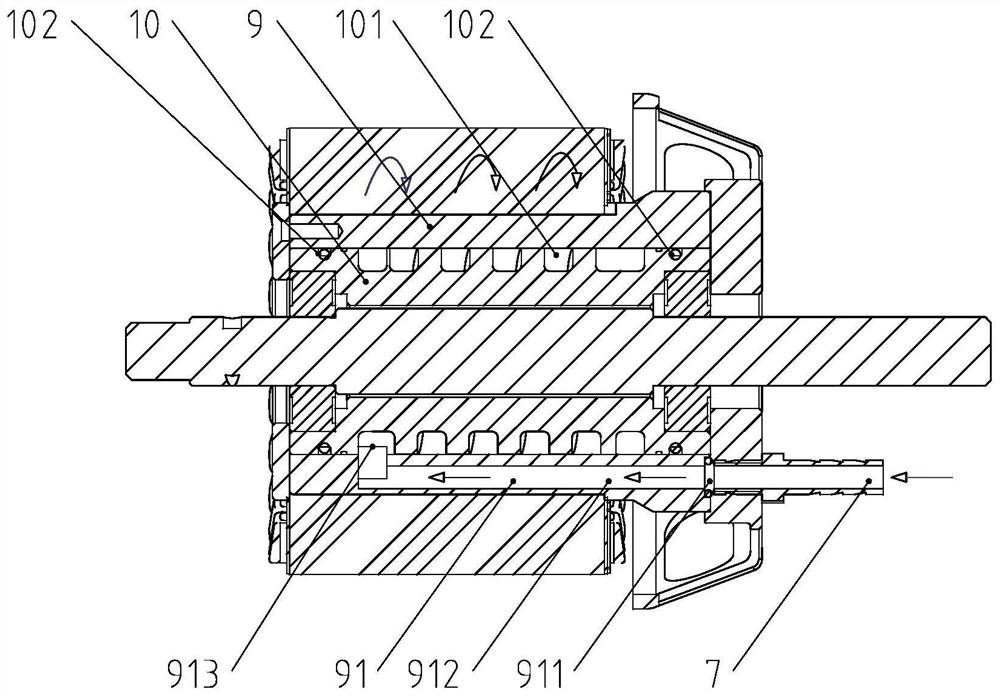 Water-cooled outer rotor motor