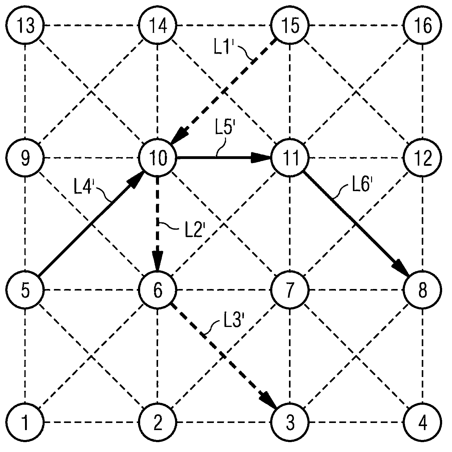 Method for associating time slots with links between network nodes of a wireless interconnected network