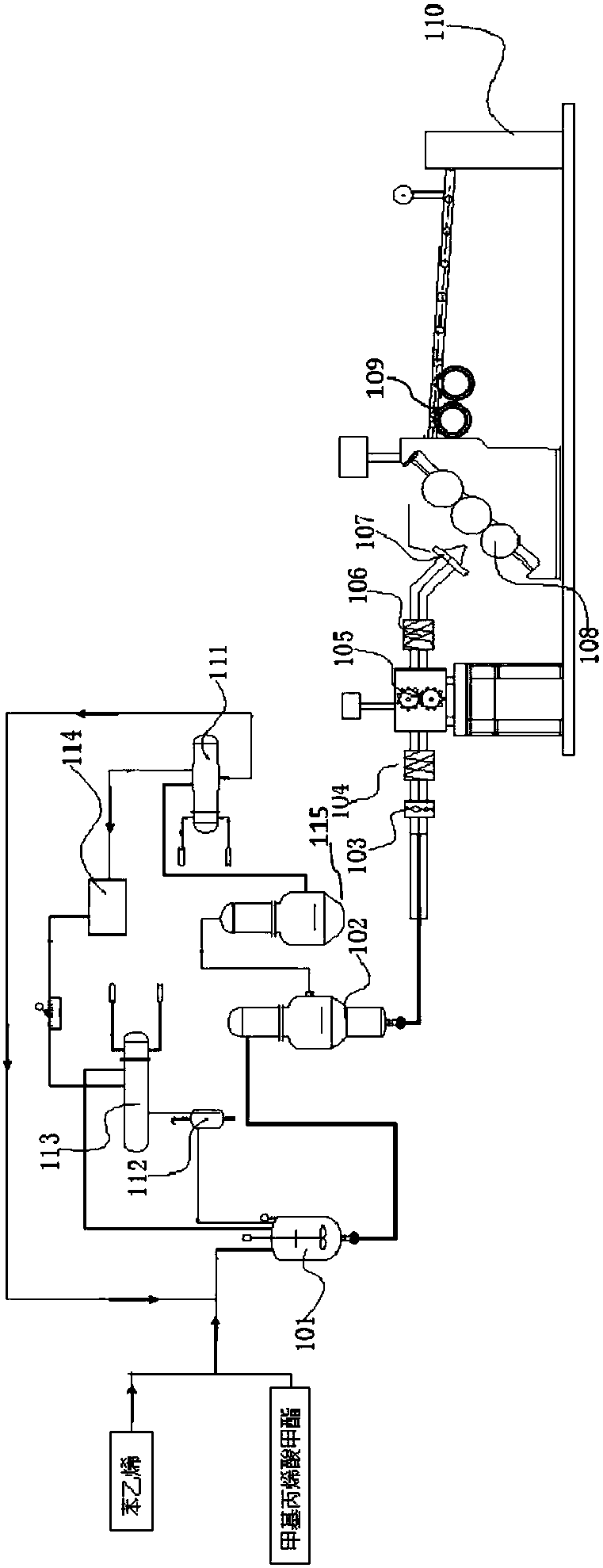 Continuous modified polystyrene light guide plate production technology, and modified polystyrene light guide plate