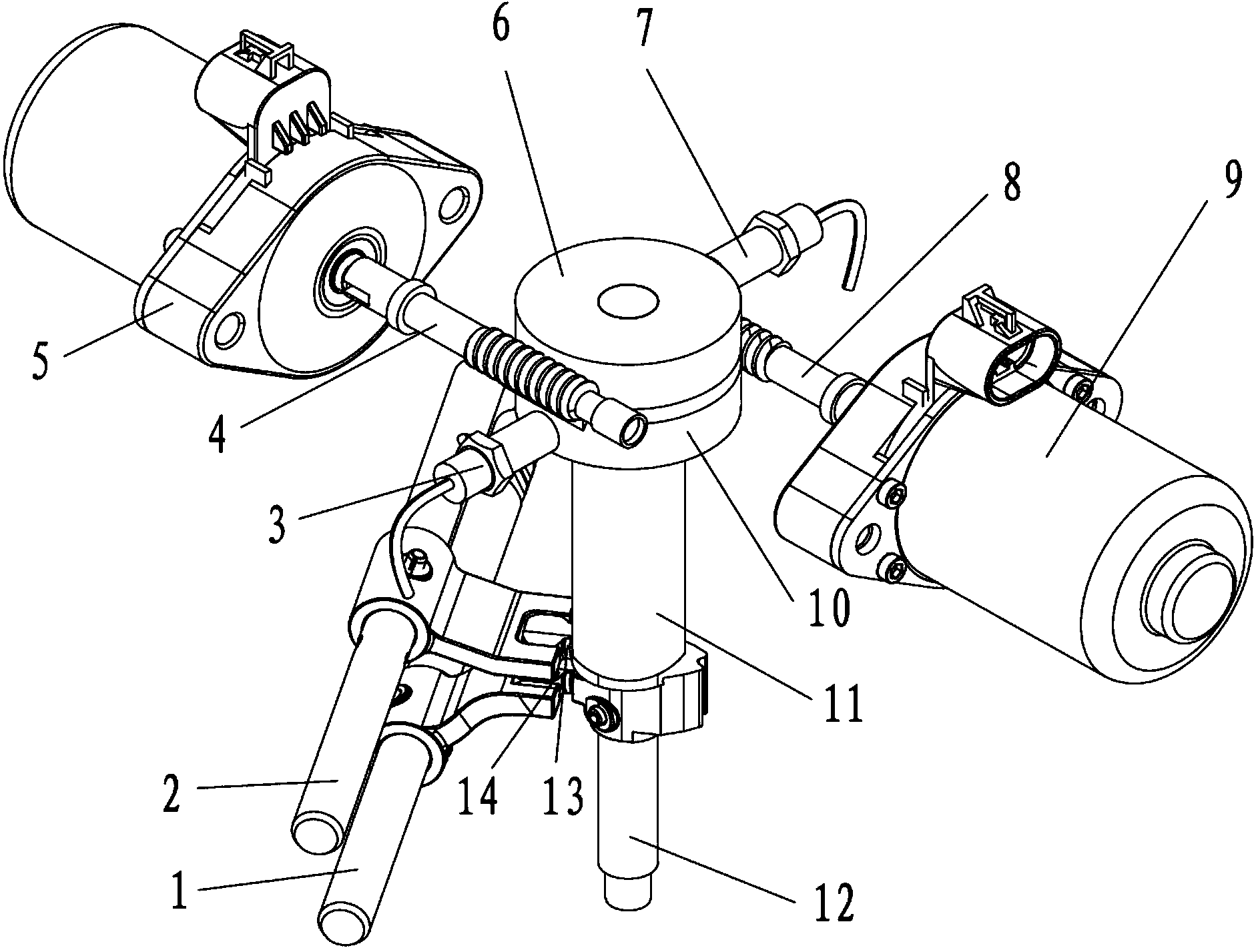 Interlocking type gear shifting device of electric automobile
