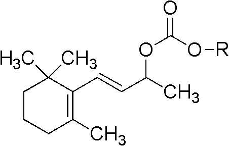Monosaccharide beta-ionol carbonic acid monoester compound, and preparation method and purpose