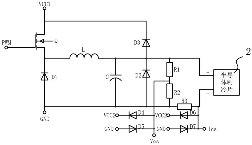 Heat dissipation device of semiconductor power device, control method of heat dissipation device, motor and household appliance