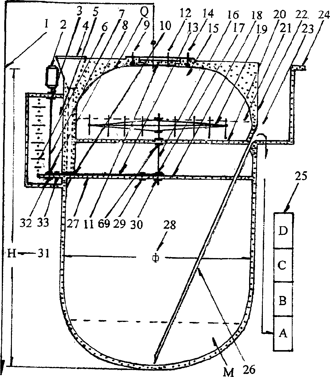 Non-failure biogas fermentation tank and biogas liquefied fuel and bio-compound fertilizer producing method