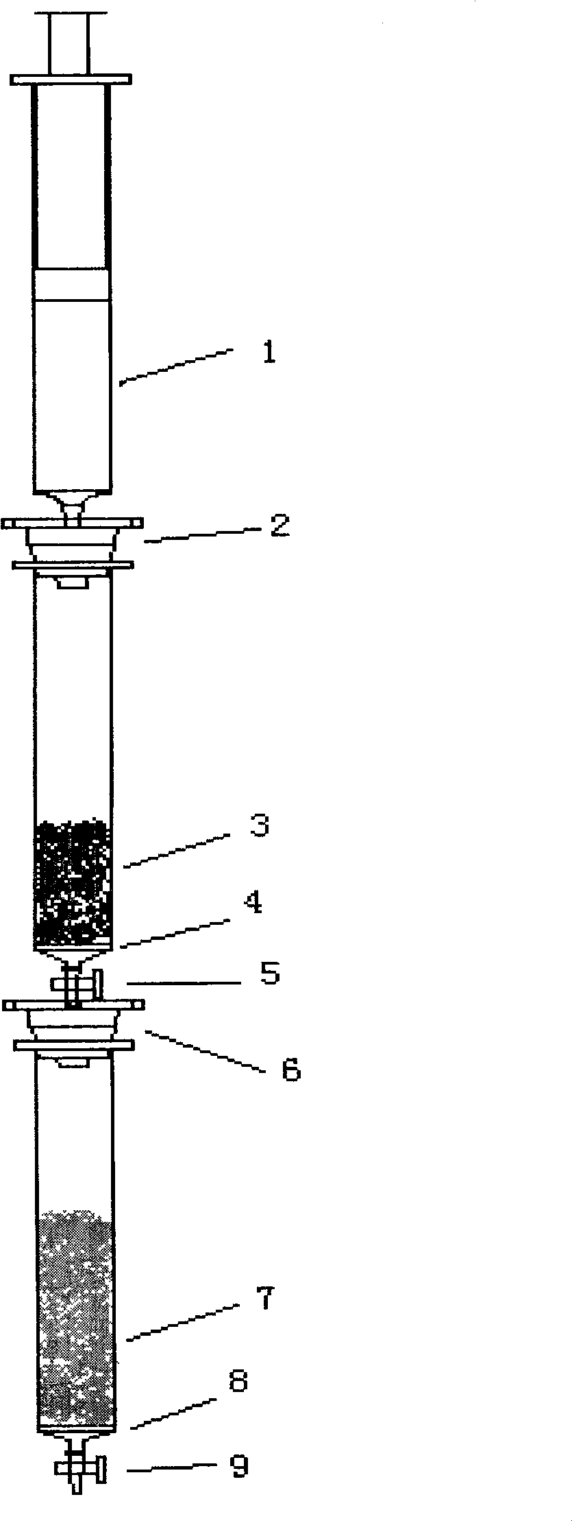 Two-step separation-purification column and use thereof