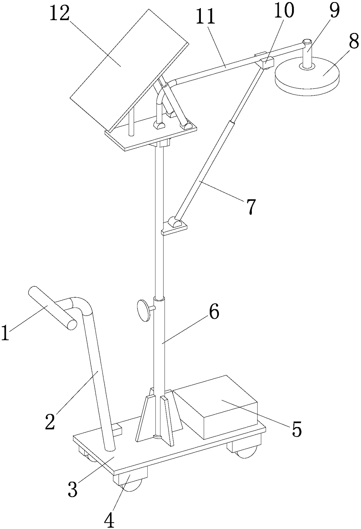 Yard lamp with function of adjusting angle of lamp pole support