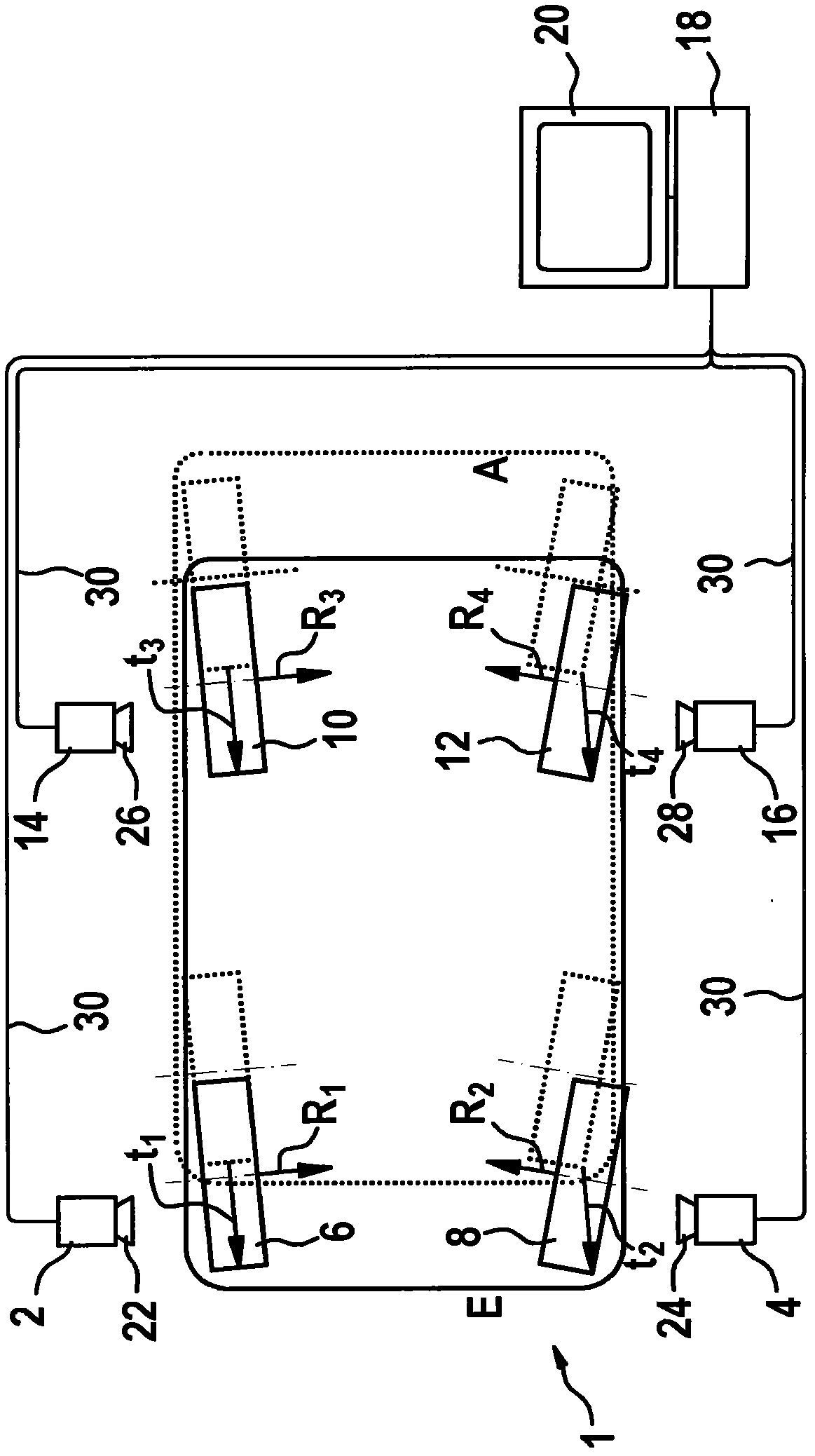 Method for chassis measurement and a device for measuring the chassis geometry of a vehicle