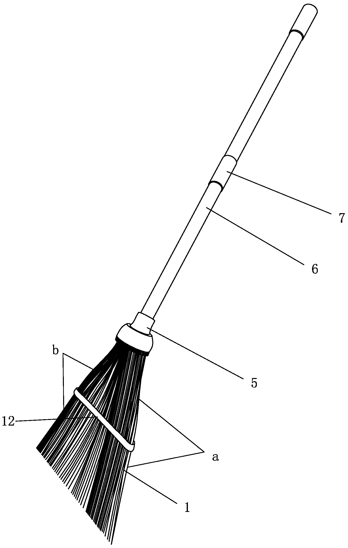 Outdoor plastic broom and production technology thereof