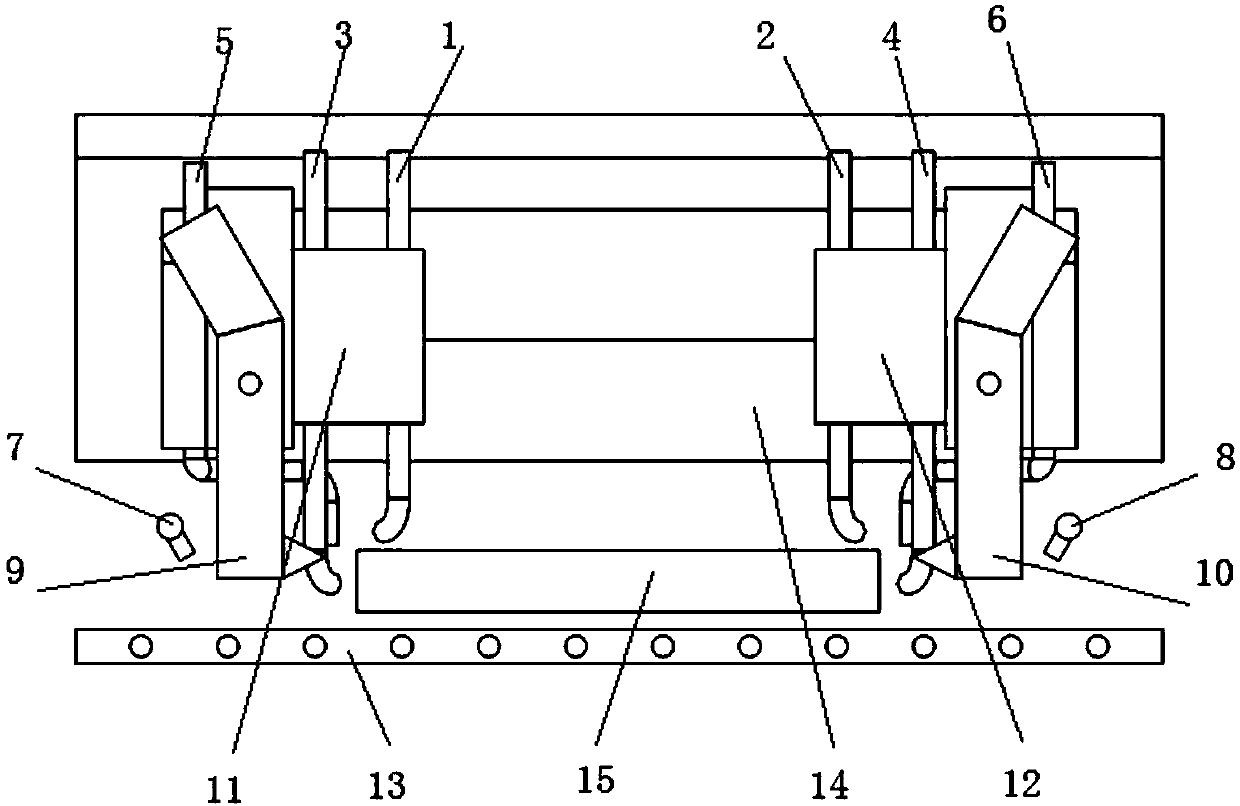 Online hot blank corner crack clearing device and method