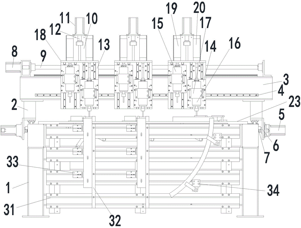 Multifunctional mortise and tenon machine and implementing method thereof