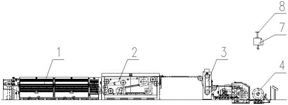 A configuration structure of special hoisting equipment for copper wire drawing machine and solid wire reel in copper wire workshop