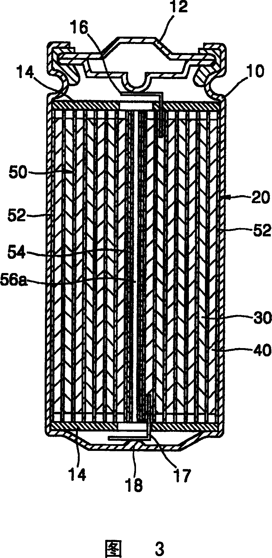 Secondary battery with improved film-like electrode structure