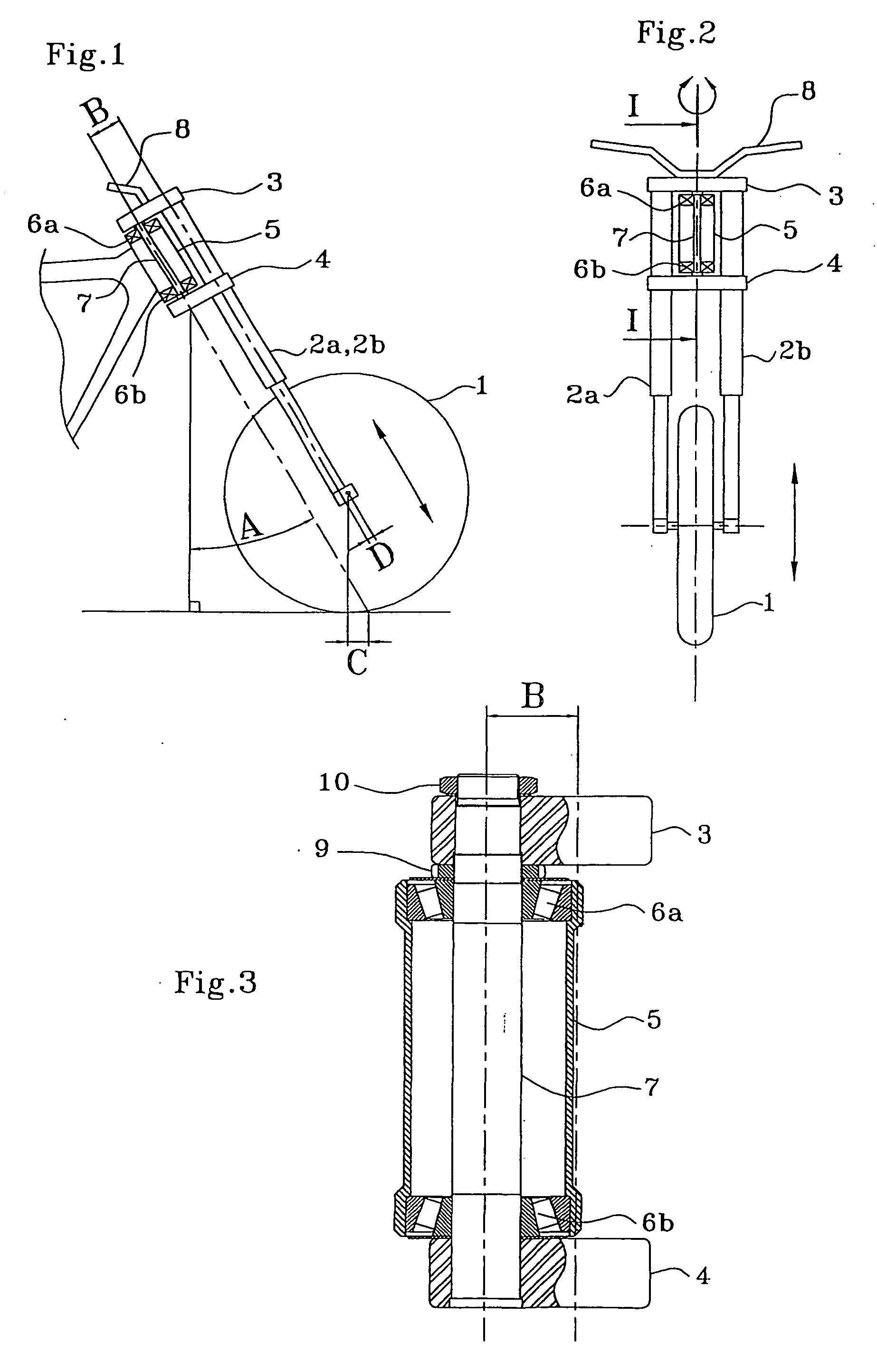 Device for fixing the front end assembly of a motorcycle with caster angle and adjustable ground caster angle