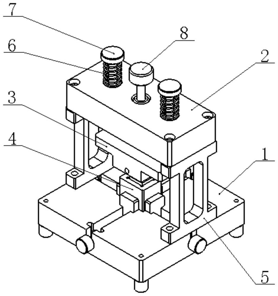 A zero-degree double crystal pressure-bonding structure and adjustment method