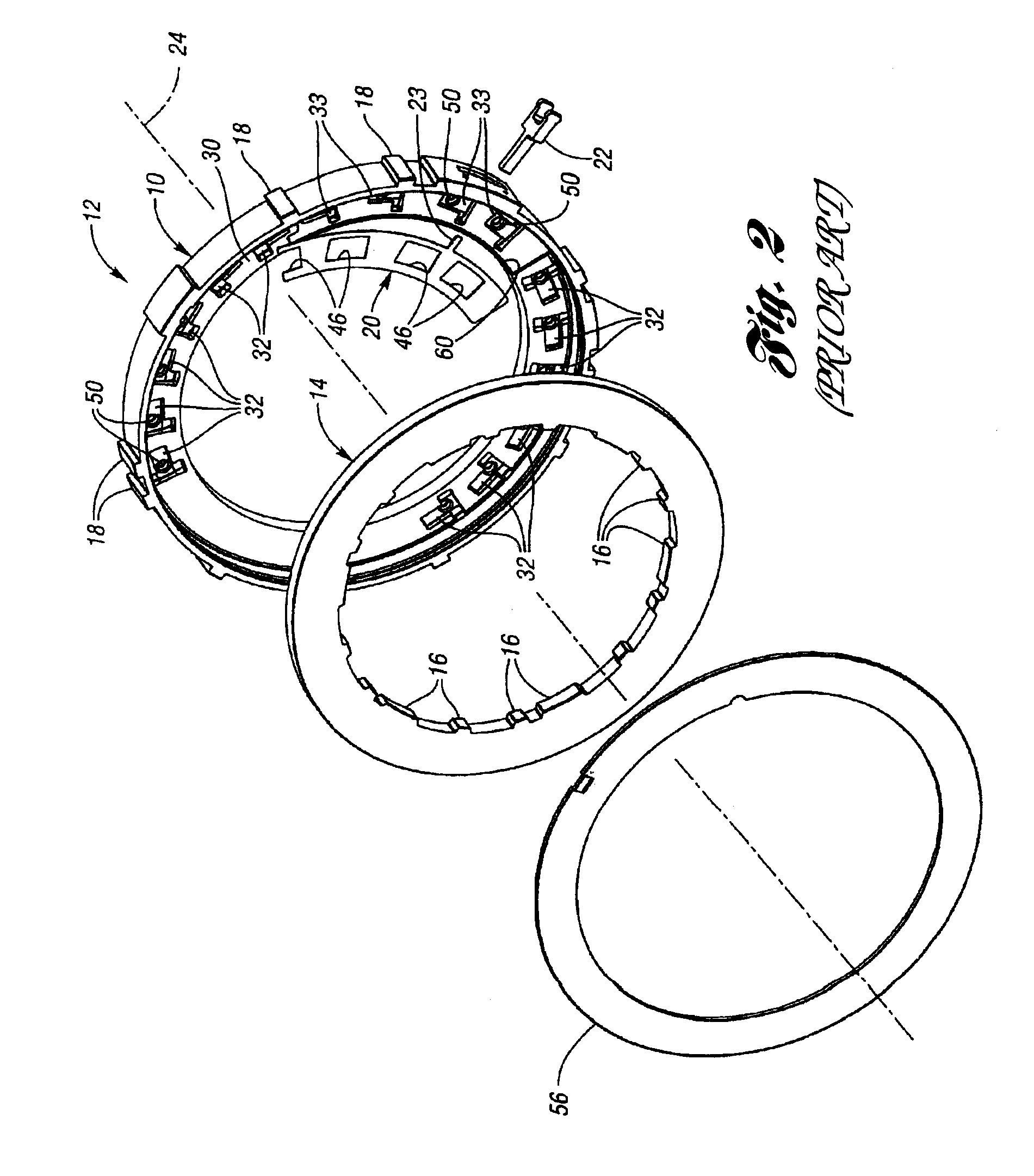 Overrunning coupling and control assembly including apparatus having a latching mechanism