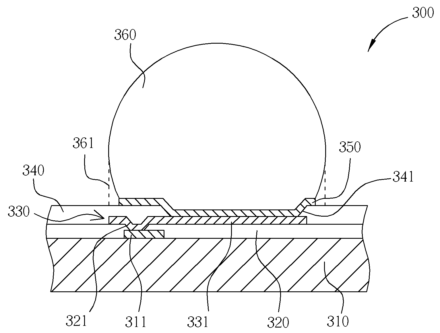 Redistribution connecting structure of solder balls