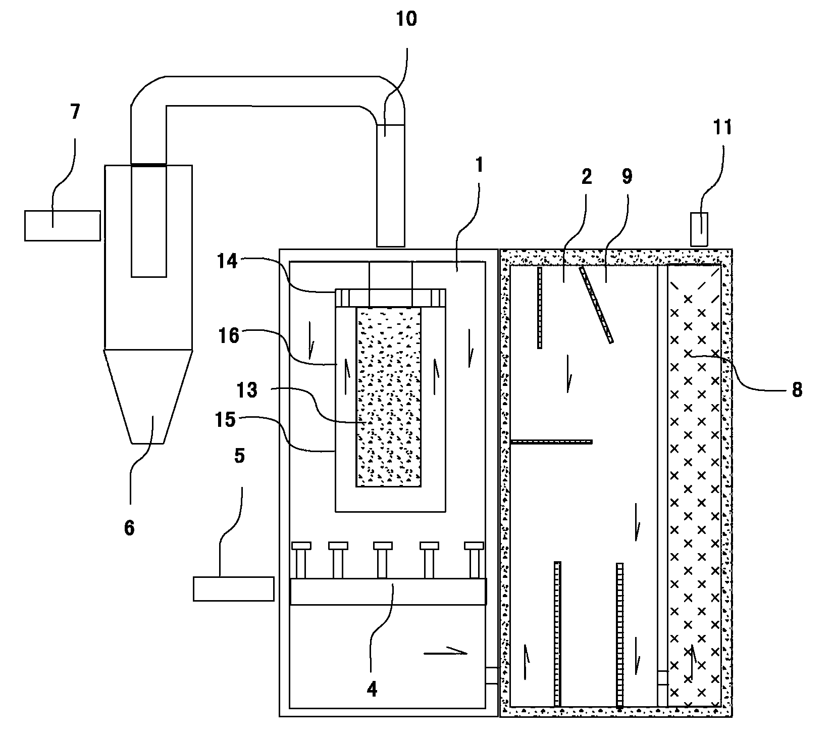 Desulfurization and denitrification dust remover