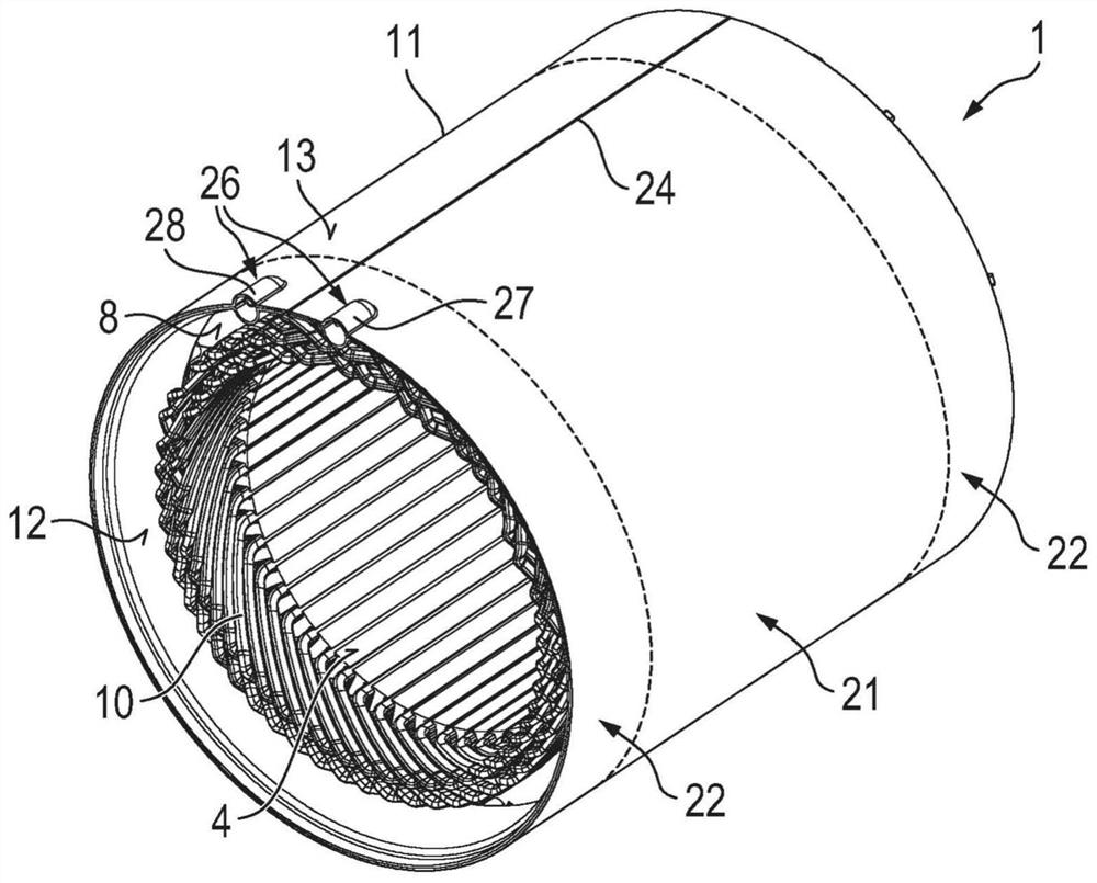 Stator with a cooling jacket, electric machine and motor vehicle