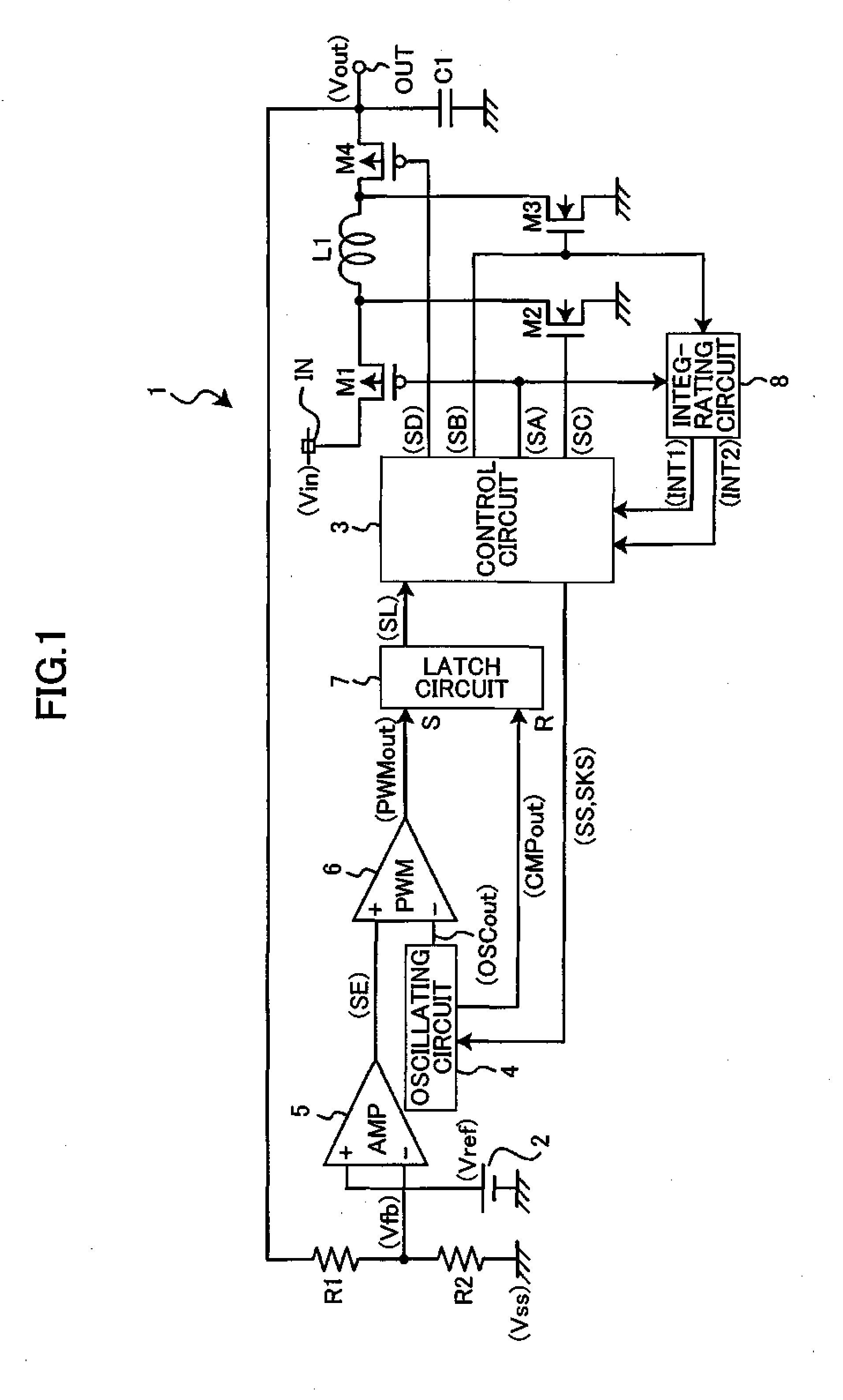 Voltage rising/falling type switching regulator and operation control method thereof