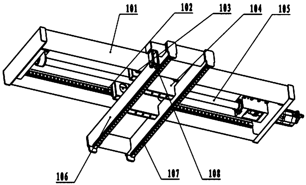Steel rail welding recovery vehicle and rail saw moving device thereof