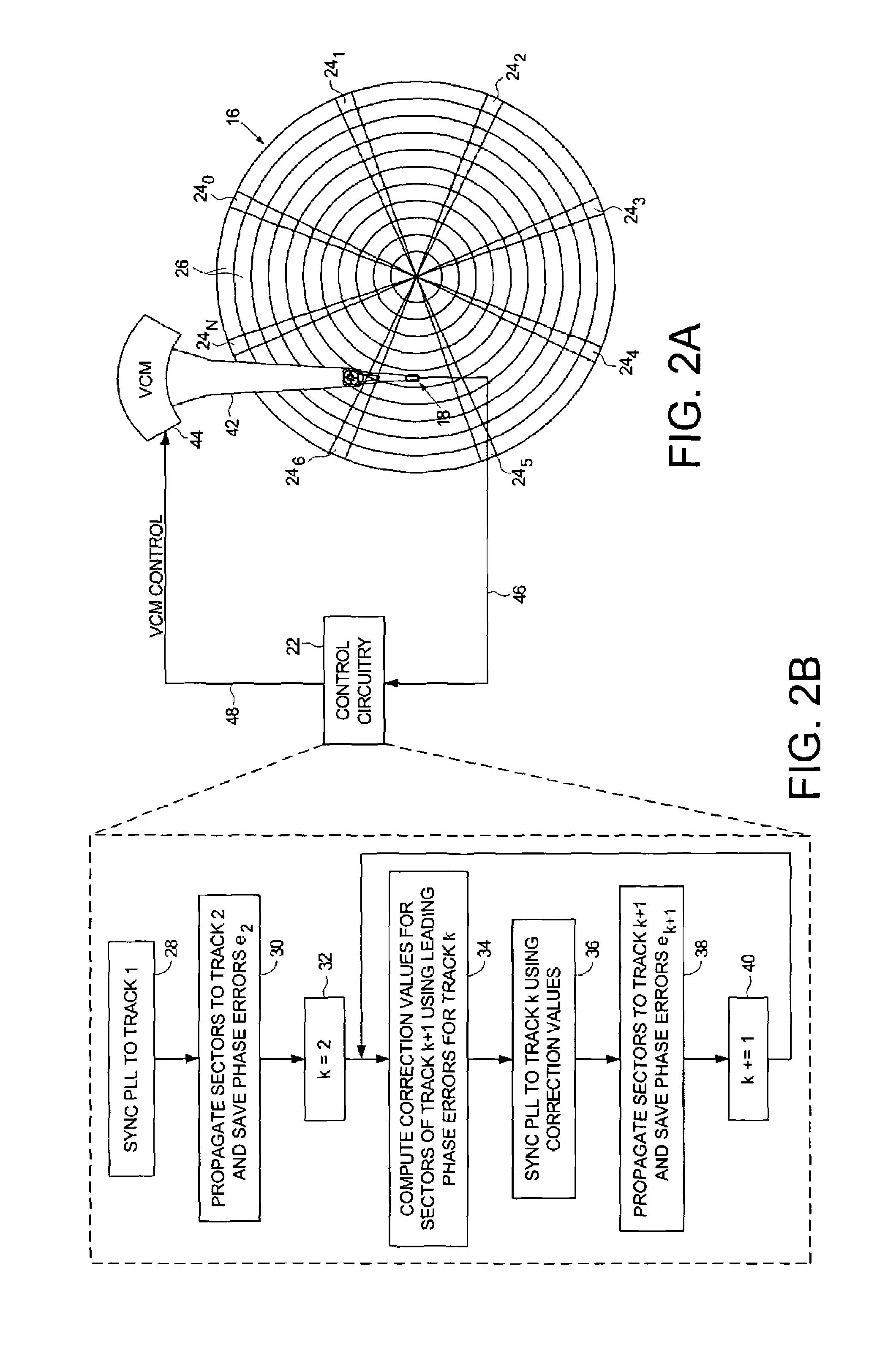 Servo writing a disk drive using correction values that attenuate phase error propagation