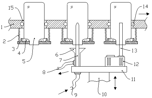 A washing and drying device for processing fire extinguisher bottles