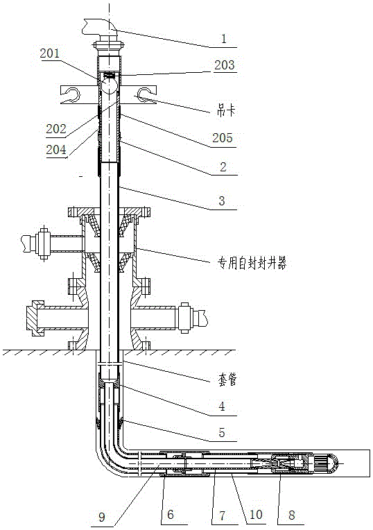 Horizontal well concentric tubing continuous negative pressure sand pump process tubular column