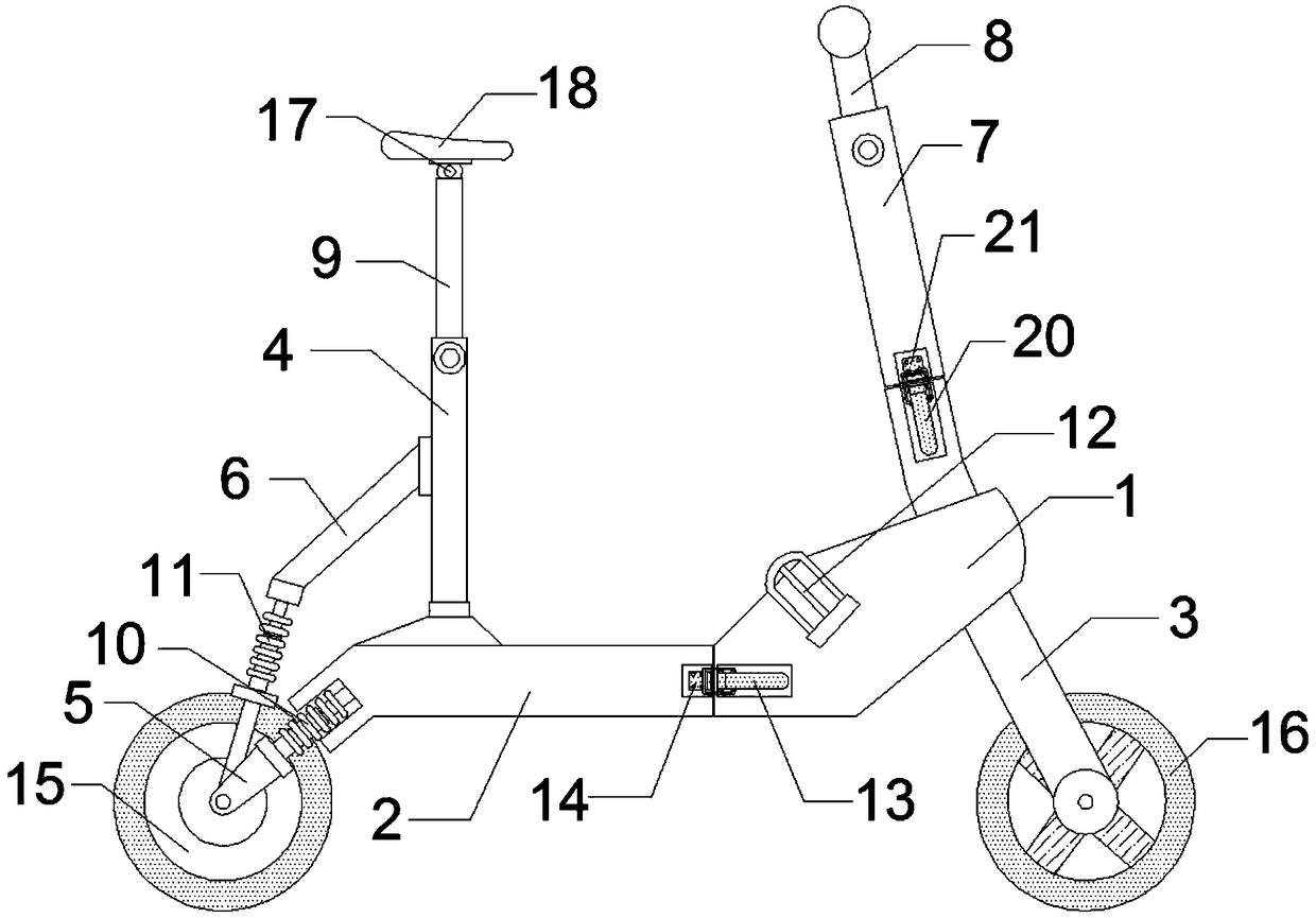 Electric vehicle frame structure being convenient to fold