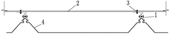 Clamp suitable for color steel tile roofing and fixing frame of cable bridge